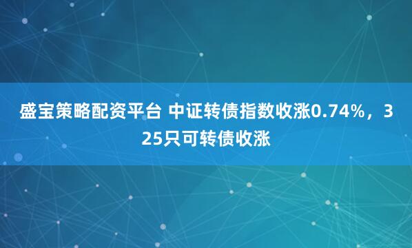 盛宝策略配资平台 中证转债指数收涨0.74%，325只可转债收涨